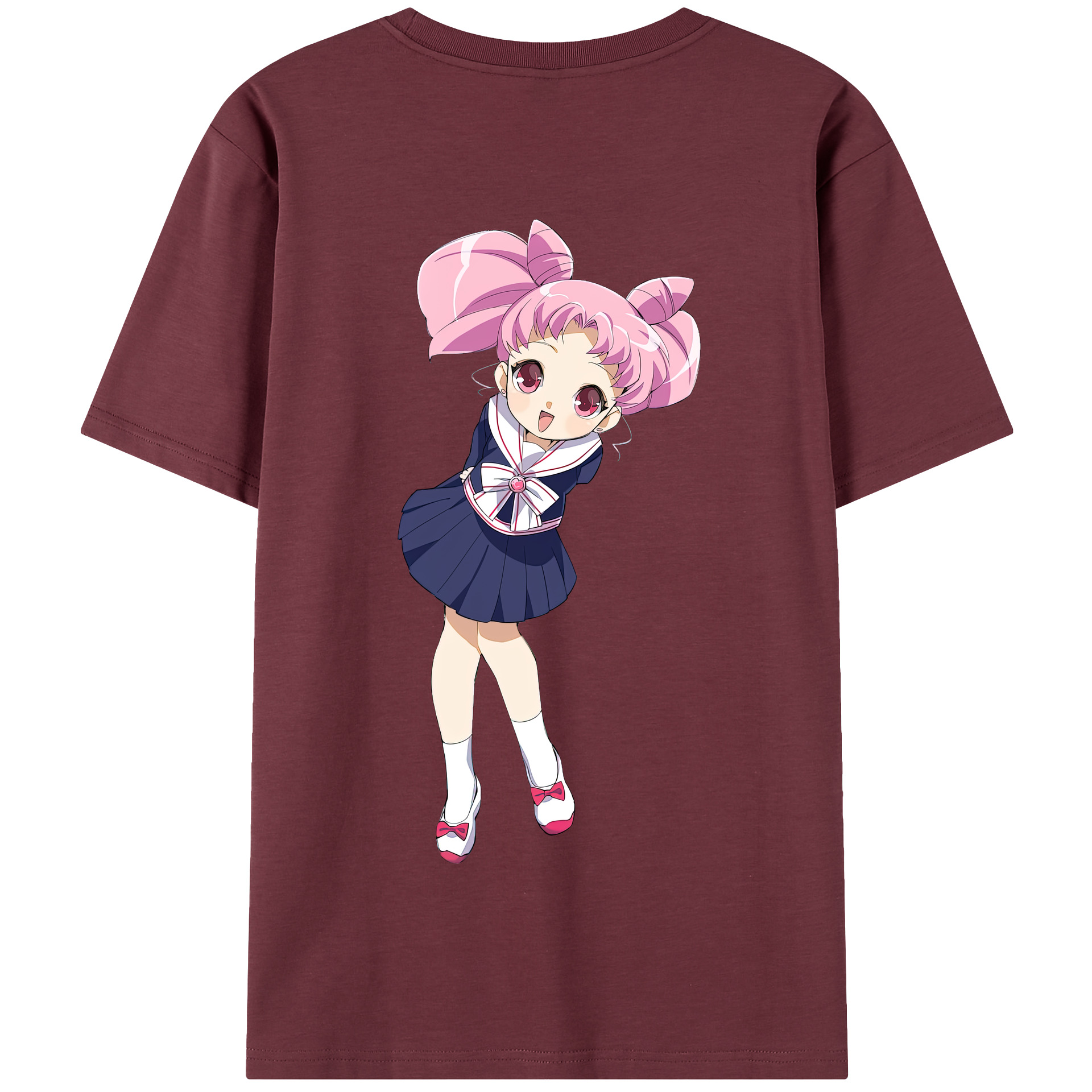 （画像用） 美少女戦士セーラームーン ちびうさ Sailor Moon Chibiusa Tsukino Usagi Small Lady Serenity 綿100％半袖Tシャツ（背面プリント）